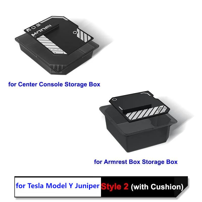 for Tesla Model Y Juniper 2025 2026 Center Console Storage Organizer Tray Y L YL Armrest Box Anti-slip Mat Techwear Accessories