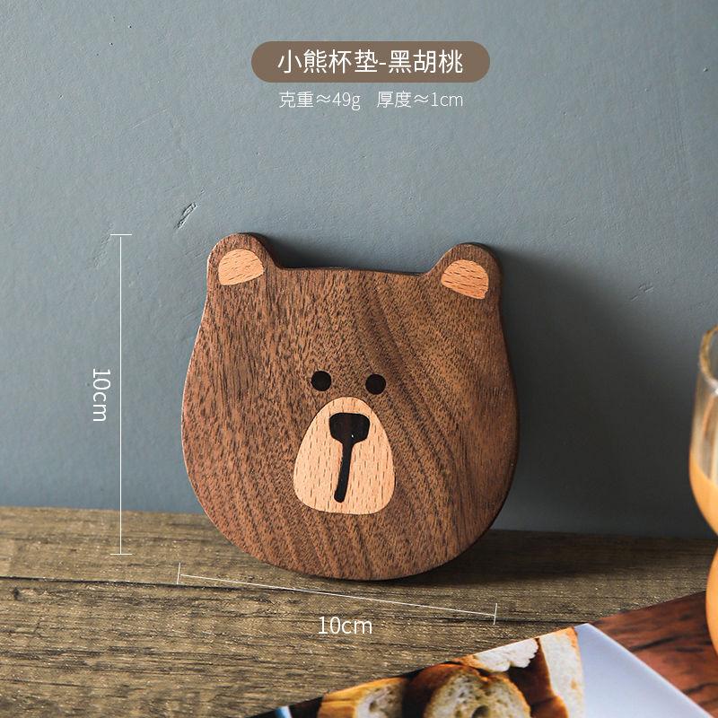 Cute Bear Tray Wood Board = Wood Bear Table Decor Chopping Board Tray Coaster Kitchen Accessories for Pizza Bread Wood Tray