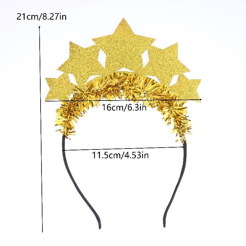 Christmas New Year Party Headband Glitter Star Hair Hoop Hair Accessories Carnival Tinsel Hair Bands Decoration