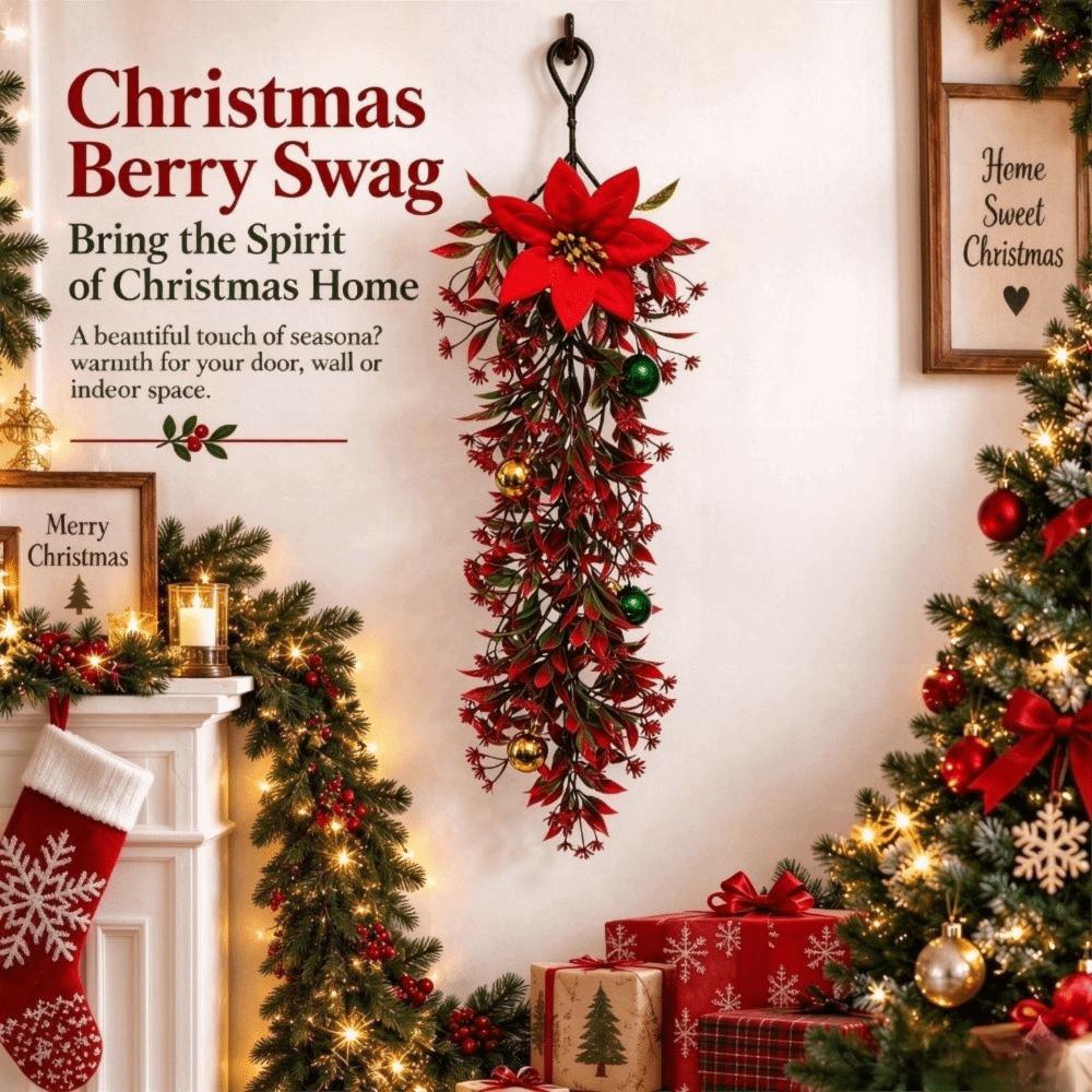 New Plastic Christmas Vine Handmade Christmas Ball Artificial Christmas Ball Vine Poinsettia Christmas Swag Vine Home Decoration