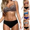 2022 Dámská leopardí potisk Twist podprsenka Bikini set Dvoudílné plavky