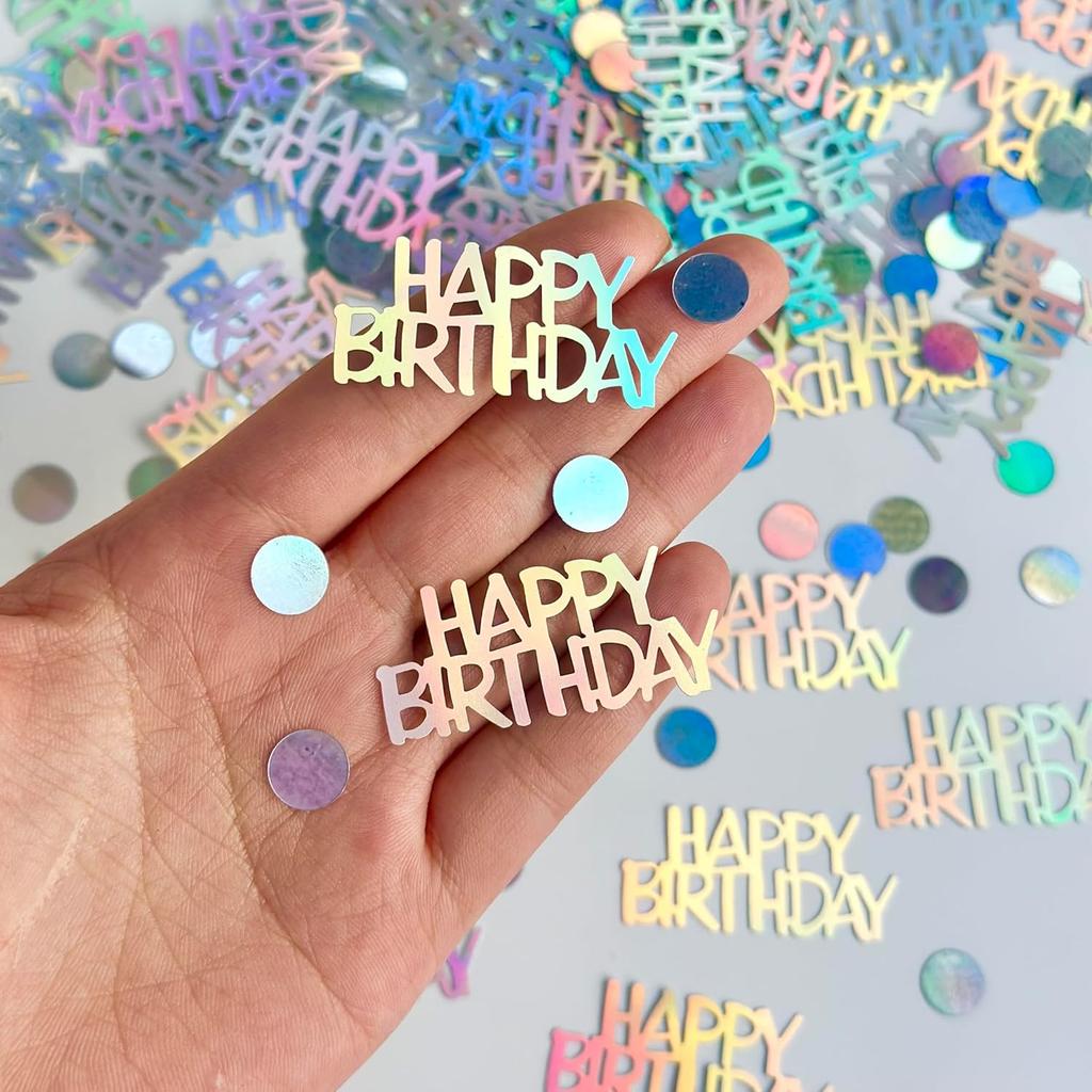 Rose Gold Birthday Confetti for Table Decor,271 PCS Glitter Happy Birthday Decorations for Party Supplies,Table Confetti