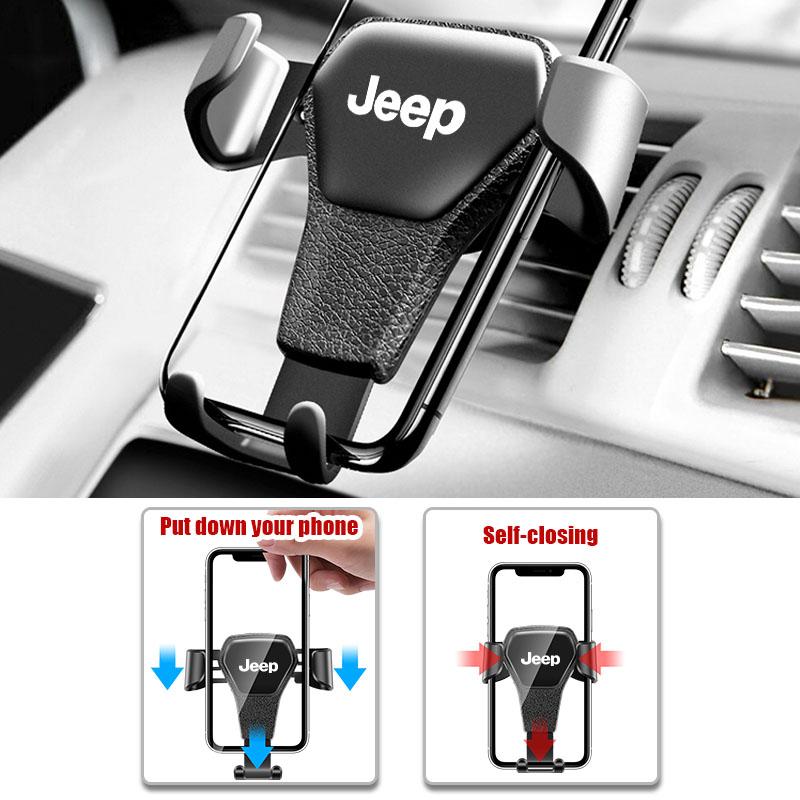 Pro Jeep Gravity Držák na telefon do auta do větrací mřížky GPS Stojan Příslušenství Pro Jeep Wrangler Grand Cherokee Compass Gladiator Avenger W