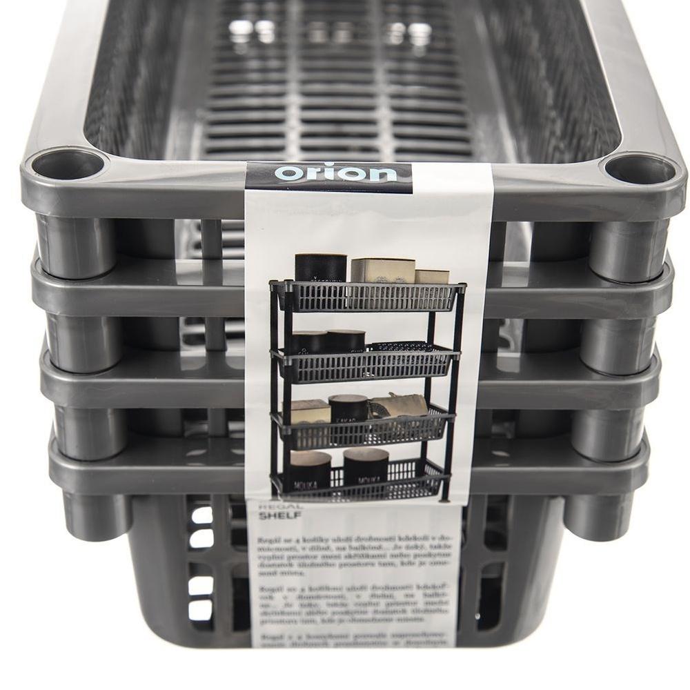 Narrow 4-tier Bathroom Shelf GREY 50x19.5x83 Cm