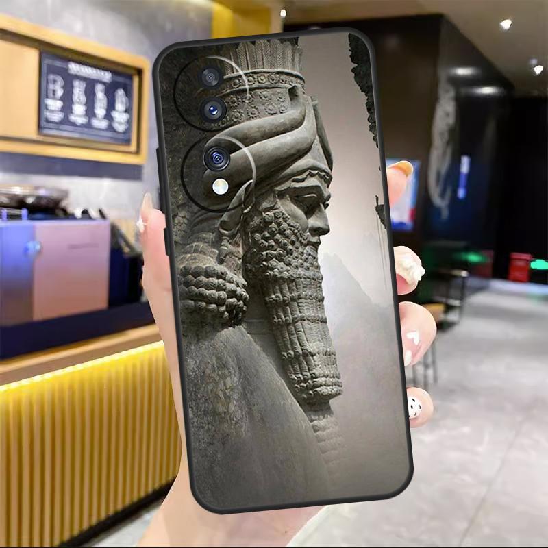 Assyrische Statue lamassu Kunst Voor Honor Magic 8 7 6 5 Lite Hoesje Voor Honor 200 400 Pro 50 70 90 X8c X8b X9a X9b X9c Win RT