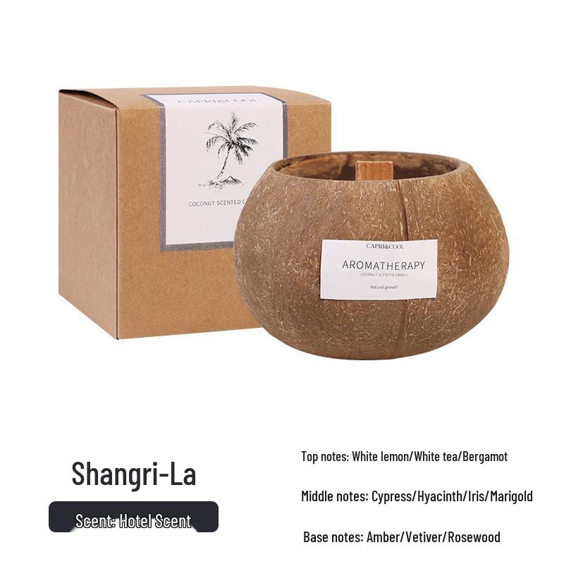 Coconut Shell Scented Candle Gift Box - Creative Bedroom Fragrance Souvenir