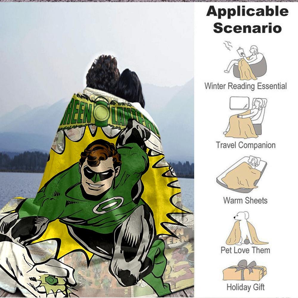1 Stück Green Lantern Decke Leichte Flanelldecke für Sofa, Bett, Reisen, Camping, Wohnzimmer, Büro, Couch, Stuhl und Bett