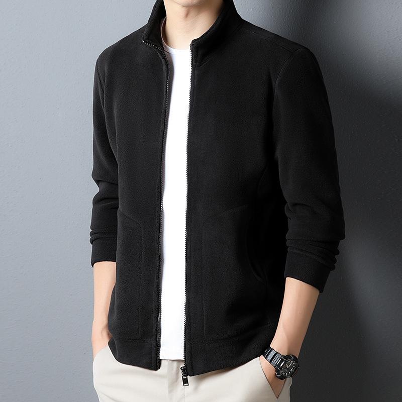 Men s Fashion Hoodie: Autumn/Winter Coral Fleece Casual Zipper Jacket for All Ages 4XL