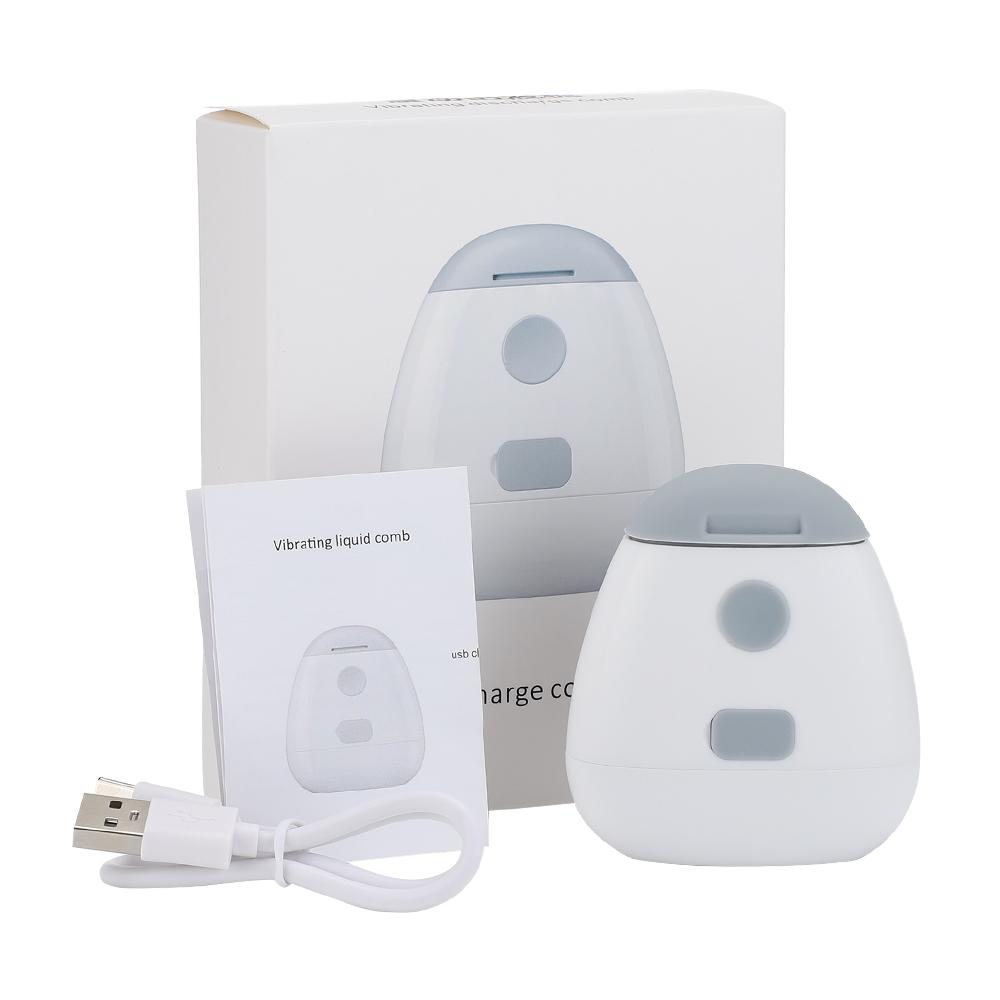 

Электрический массажер для кожи головы для роста волос с инфракрасным красным светодиодом, высокочастотная вибрация, массажная щетка для волос, аппликатор для масла белый