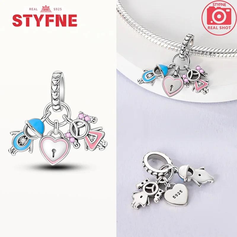 Copper Romantic Couple Love Heart Beads Valentine'S Day Charms Bead Fit Original Bracelets Fine Diy Jewelryfor Women Gift