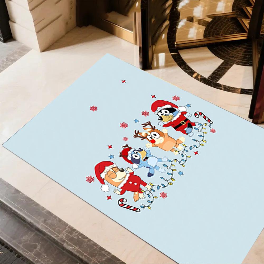 Bluey Friends Adventure Floor Mat Suitable for Kitchen Decorate room Foyer Living Rooms Antislip Carpet Anime Office Decor Best for Christmas