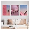 City Flower Light Beach Girl Photo Nordic Posters And Prints Wall Pictures For Living Room Decor Wall Art Canvas Painting Pink