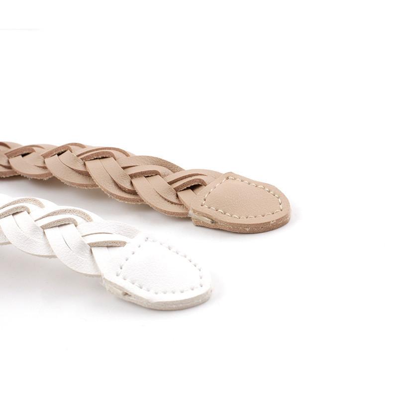 Chic Casual Twisted Style Women's Waist Belt Featuring Elegant Round Alloy Buckle In Various Colors