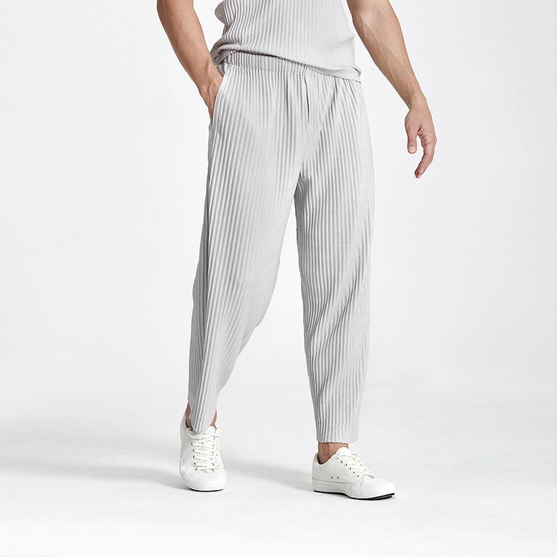 Men's Pleated Casual Pants - 2021 Summer Loose Fit, Plus Size, High Elastic, Straight Leg Trousers