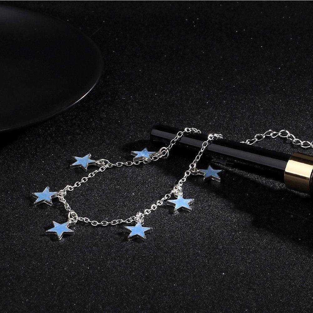 

Sandal Ankle Tassel Star Bracelets Jewelry Luminous Anklet Fluorescence Pentagram Anklet