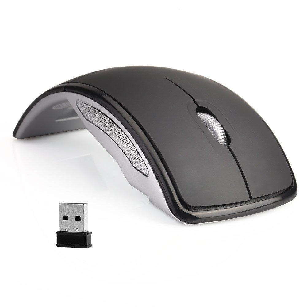 Washodo Wireless Mouse, Popular Foldable Mouse, No Receiver Required, Optical Wireless (2.4GHz), Energy-Saving, Touch Mouse, Wireless Laser, with USB