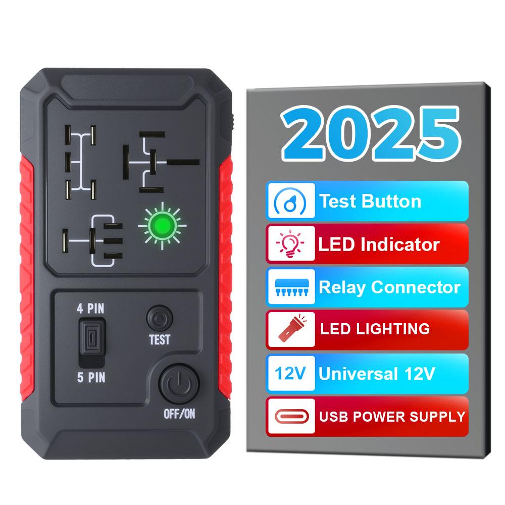 Type C Port Car Battery Checker Automotive Electronic Relay Tester Car Relay Tester 12V Circuit Tester LED Lighting LED Indicator