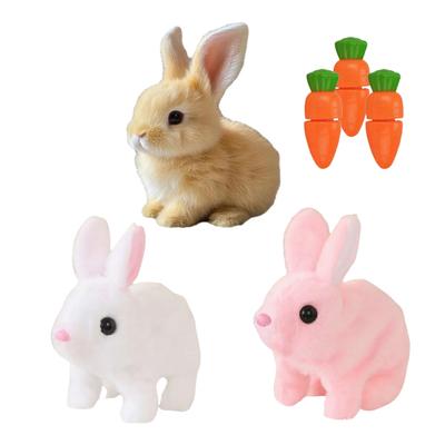 1/3Pcs Electric Plush Bunny Toy with Carrot Interactive Shaking Ears Jumping Rabbit Plushie
