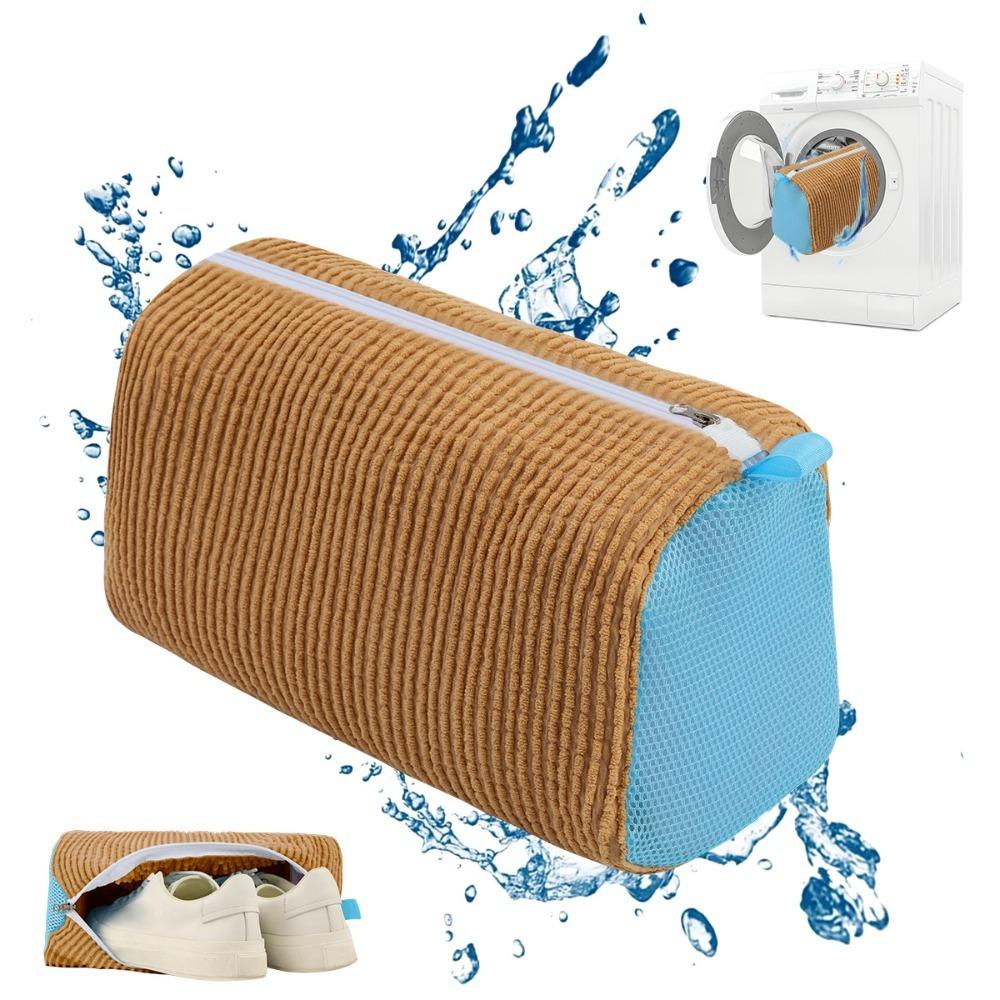 

Protective Machine Safe Shoe Washing Bag Easy-Use Shoe Wash Bag Durable Shoe Storage Pouch Shoes коричневий