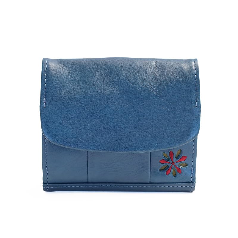 

Sybilla Bifold Wallet Lana 5471170 Compact Genuine Leather with BOX Coin Purse [Sybilla] Women s (Blue) синій