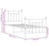 Metal Bed Frame with Headboard and Footboard Black 75 x 190 cm