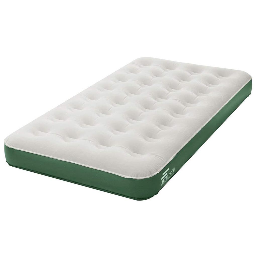 FIELDOOR Air Bed, Twin Size (Approx.) 185cm Deep x 97cm Wide x 23cm Thick, Gray x Green