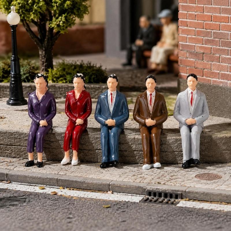Architectural Model People Figures Set of 10 for Detailed Dioramas Scene, Colorful Plastic Miniatures for Landscape Display Decoration