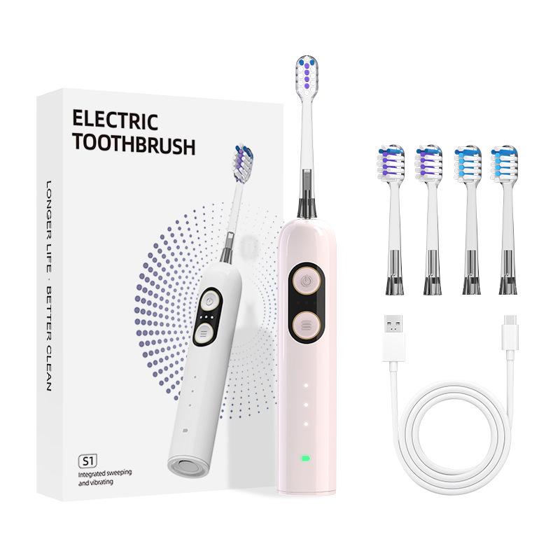 S1 Rechargeable Sonic Electric Toothbrush - Deep Cleaning, Waterproof, Soft Bristle for Adults Integrated Sonic
