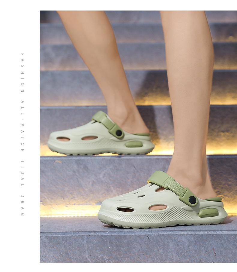 2025 Men's Summer Wear-Resistant Sports Clogs: Outdoor Closed-Toe Beach Sandals with Cushioned Comfort.