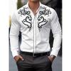 Camicia da Uomo con Stampa Floreale, Casual Traspirante con Collo a Revers e Bottoni, Manica Lunga per la Primavera, Abbigliamento da Uomo, Camicia Formale da Uomo