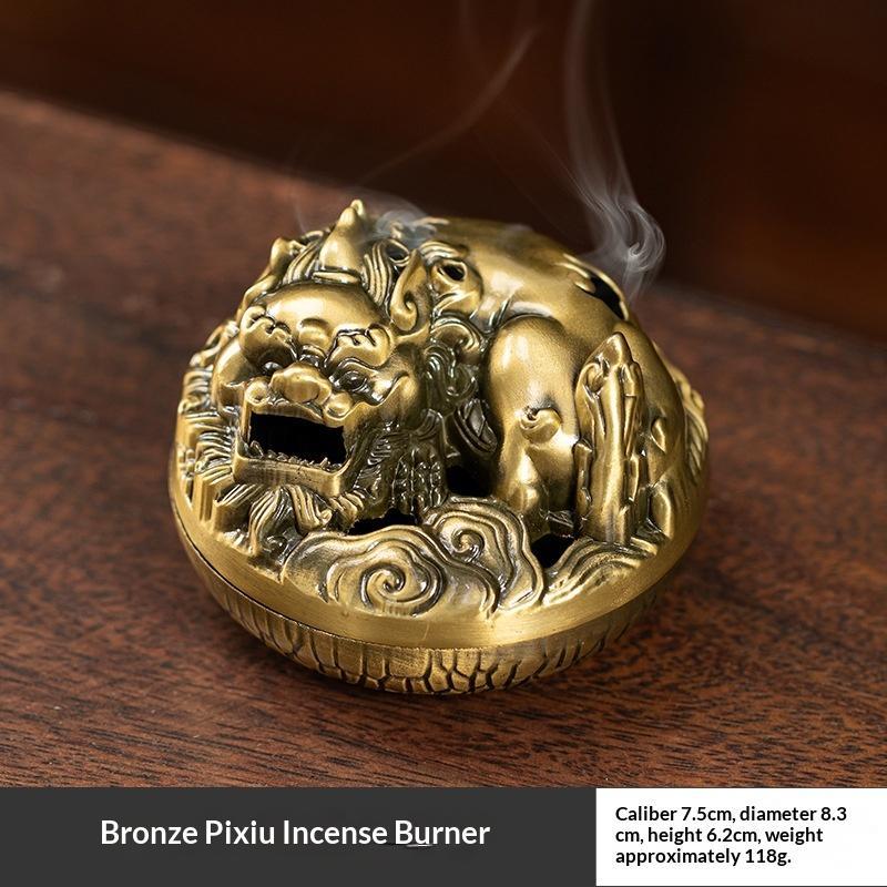Alloy Hollow Incense Burner Stickless Powder Incense Holder Portable Aromatherapy Decor for Home Yoga Meditation