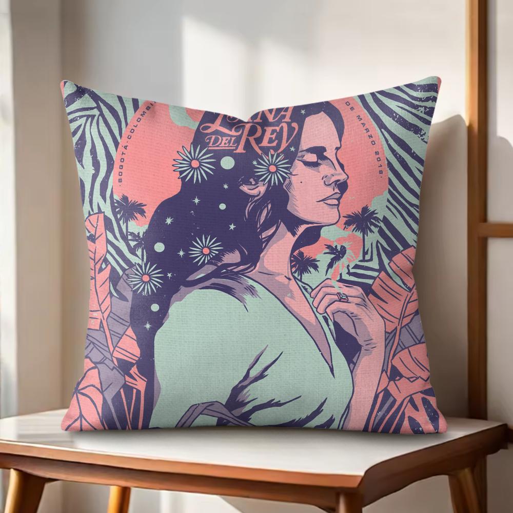 LLana DDel RRey Cushion Cover Natural Linen Organic Fabric DoubleSided Printing Couch Pillow Covers Home Decor