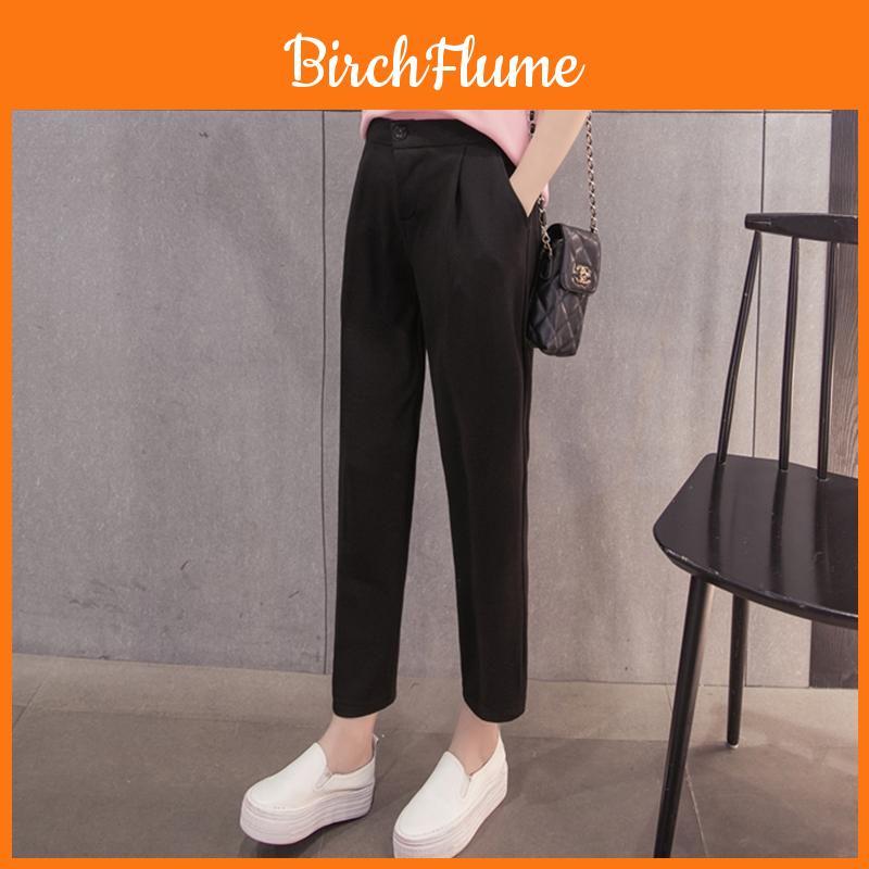 Pantaloni Harem da Donna Lussuosi Vita Alta Casual Slim Taglie Forti Pantaloni a Nove Quarti
