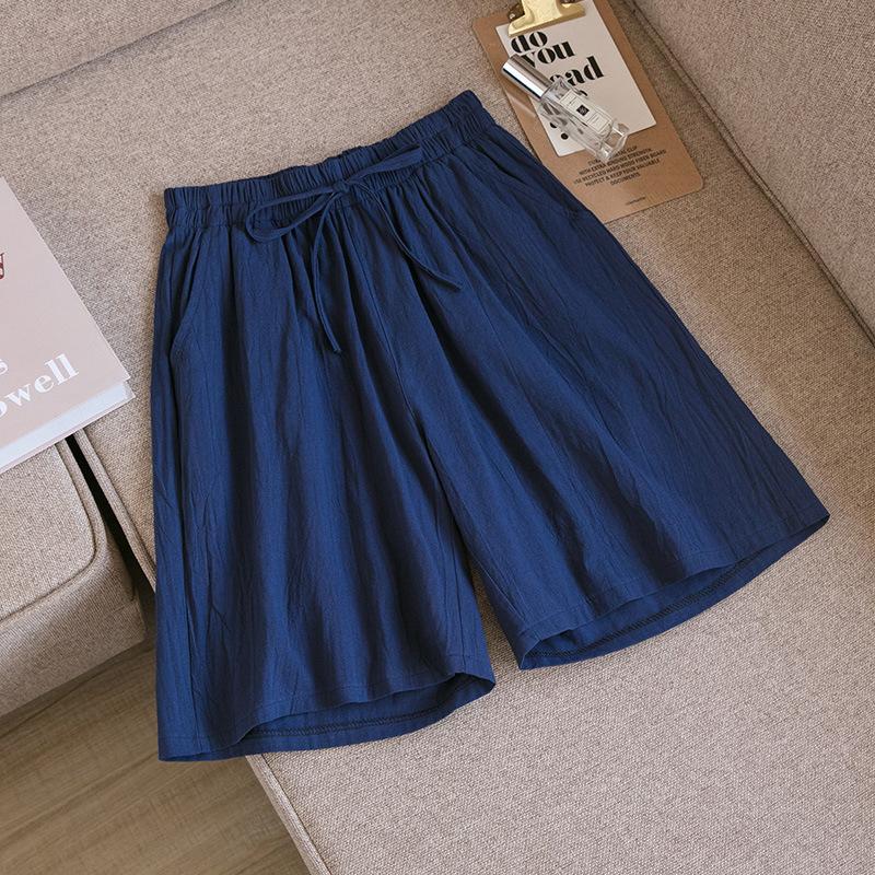 Women Shorts Summer Casual Two Pockets High Waist Soft