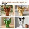 Multifunctional Desktop Bin 3D Printed Face Vase, Face-Holding Pen Holder Art Decor, Creative Makeup Brush Abstract Holder, Flower Arrangement