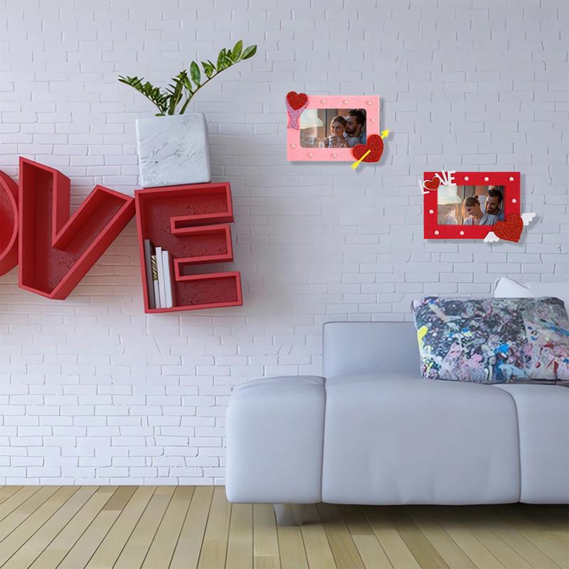 Valentine's Day Photo Frame Heart Felt Photo Frame Romantic Photo Frames Holiday Wall Decoration for Marriage Proposal Honeymoon