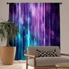 2pcs Blue-Purple Galaxy Fabric Curtains – Rod Pocket Design, Ideal for Kitchen Living Room and Bedroom Decor