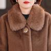 Luxurious Winter Faux Fur Jackets for Women Thick Warm Outerwears Elegant Middle-aged Women's Fur Coat