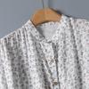 8 Colors Lamtrip-Retro Floral Cotton Yarn Long Sleeve Single Breasted  Robe Casual  Soft House Dress