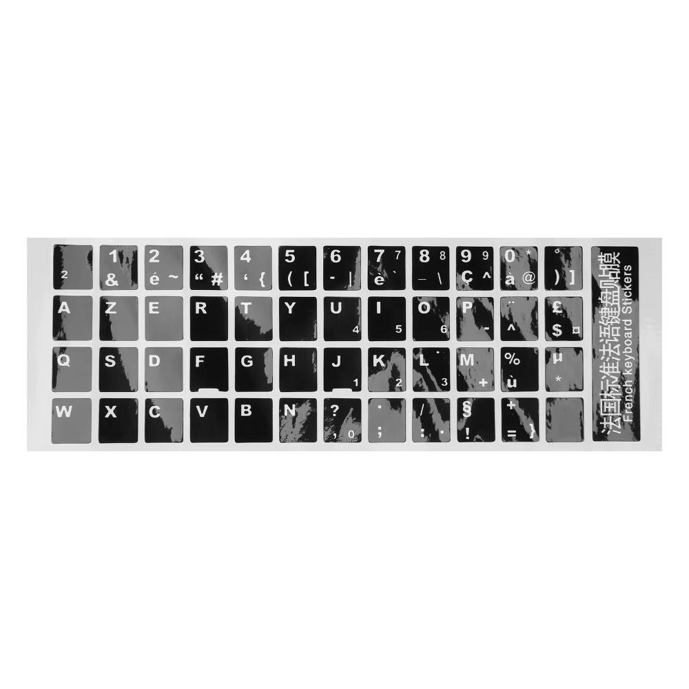 White Letters Keyboard Stickers Black Cover Keyboard Membrane HOT Keyboard Cover  Laptop PC French