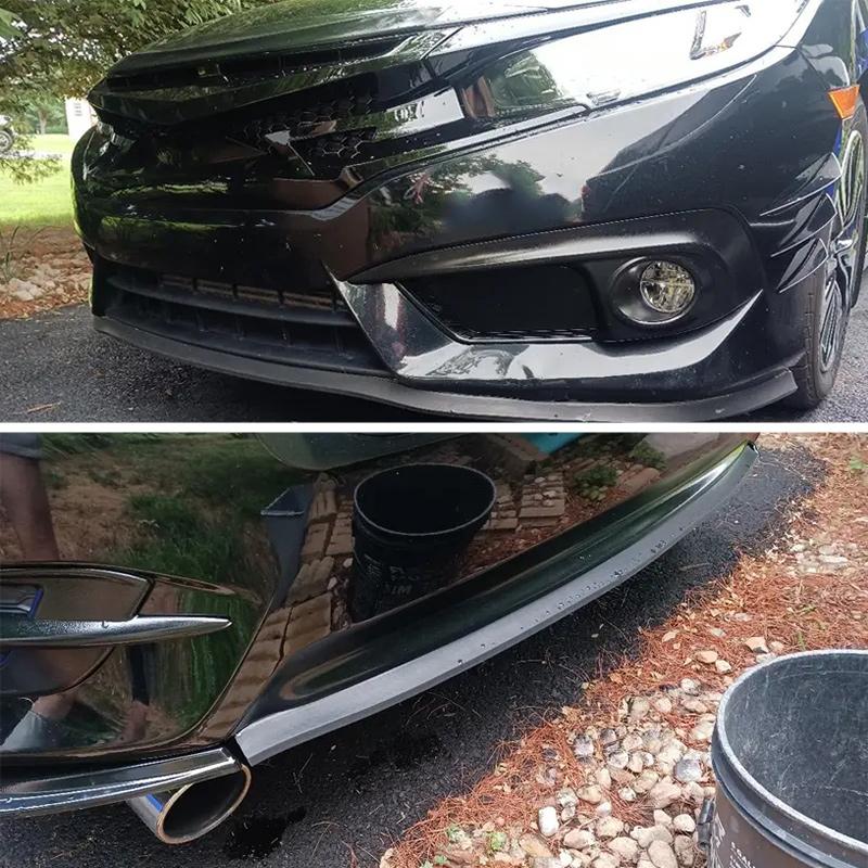 Car Front Bumper Lip Splitter Spoiler Rubber Skirt Protector Body Trim Bumper Lip Strip Car Side Skirt