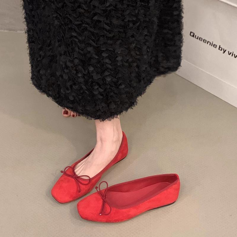 Mode SUOJIALUN Frühling Neue Marke Damen Flats Mode Runde Zehe Flach Slipper Ballerinas Schuhe Weicher Flacher Absatz Outdoor Bootsschuh