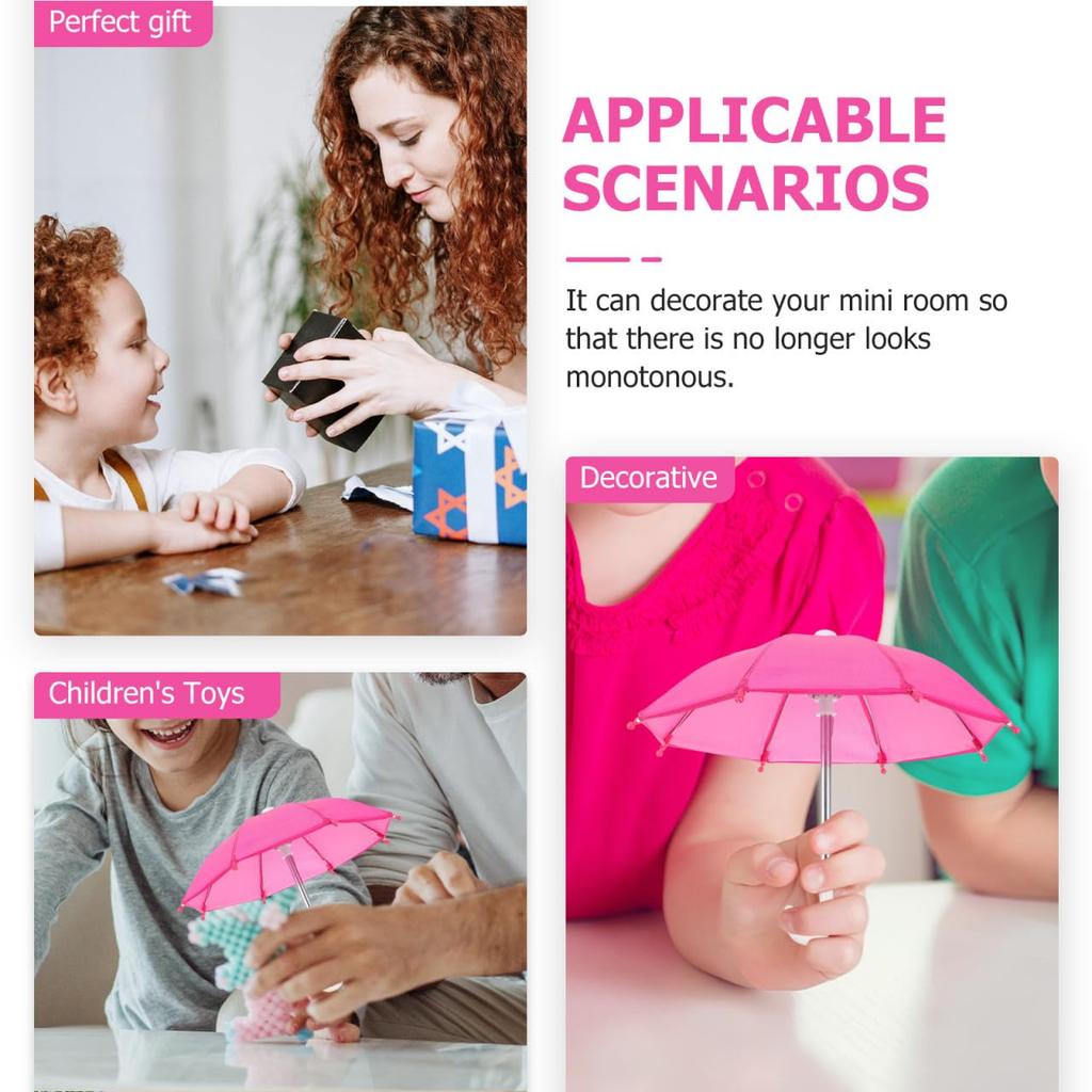 LEDMOMO Miniature Umbrellas, Small Umbrella Toys, Colorful DIY Props for Kids, Pretend Play Accessories for Dollhouses, 20 Pieces