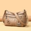 Crossbody Bag, Middle-aged Fashionable and Simple Women's Bag Soft Leather Large Capacity Multi-compartment Single-shoulder Bag