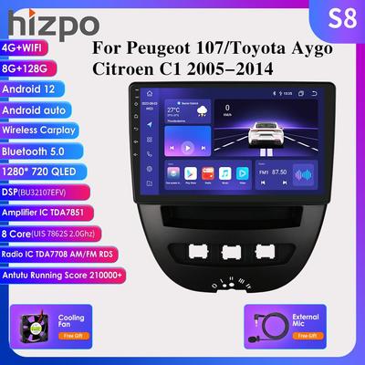 2din Android Autoradio für Peugeot 2005 Toyota Aygo 2014 Citroen C1 Auto Radio Multimedia Video Player GPS Nav CarplayRDS FM Auto 4G BT DVR Cam