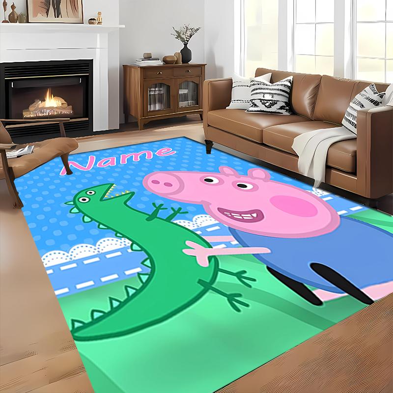 Custom personalization Peppa Pig Area Rug - Perfect For Kitchen, Bathroom,Laundry Room Decor Large Size Available,Gift All Seasons