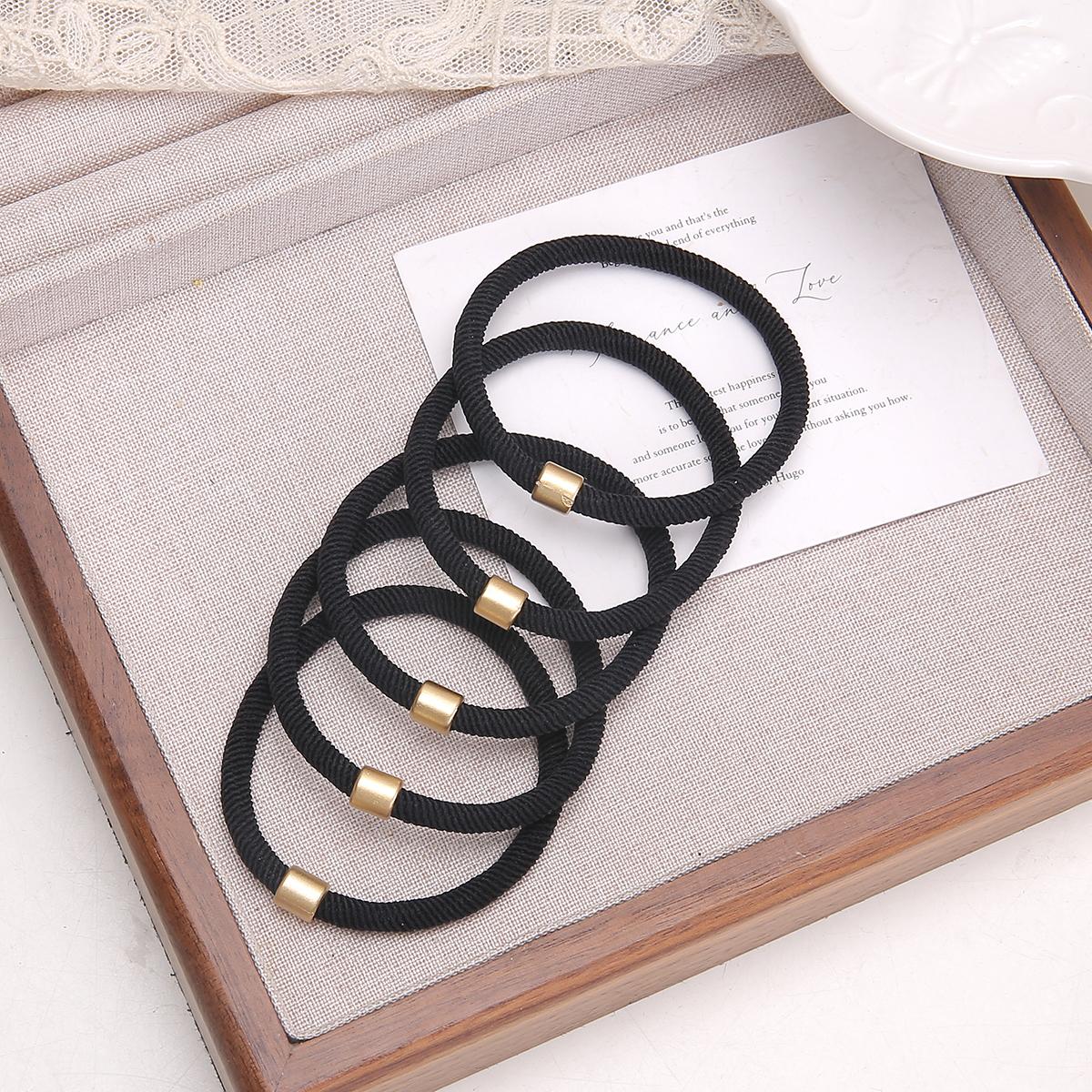 

5 шт. высокоэластичная повязка на голову Майяра, кольцо для волос, головной убор для девочки, милая резинка, аксессуары для волос чёрный