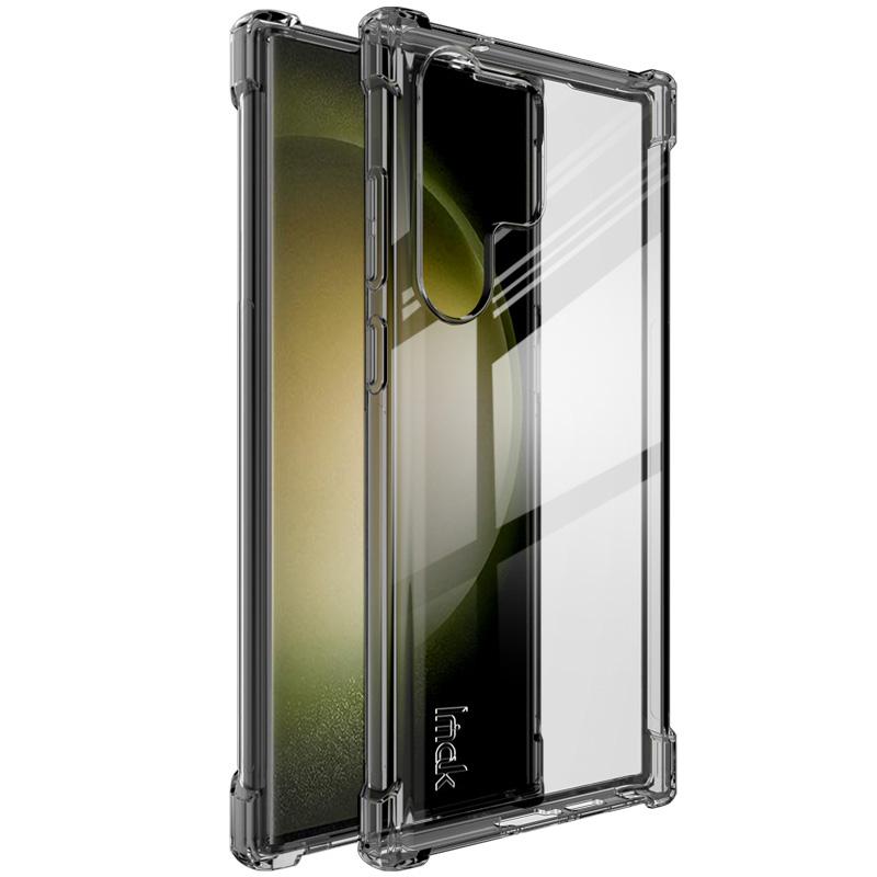 

IMAK For Samsung Galaxy S23 Ultra Phone Cover Clear Four Corner Cushion Airbag TPU Phone Case Transparent Black