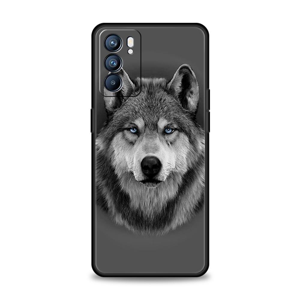 Animal Wolf Phone Case For OPPO Find X5 A54 A53 A52 A9 2020 A16 A15 A95 A76 A74 A12 Reno7 SE Reno6 Pro+ 5G Soft Silicone Cover