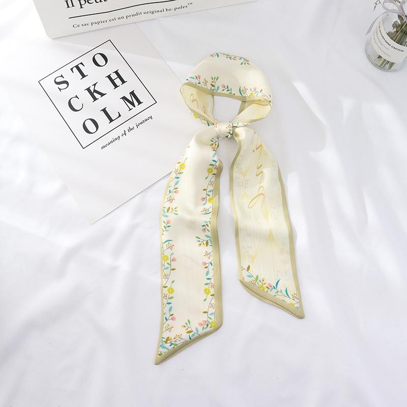 

100см*7см Летний длинный модный женский маленький шарф шарфы женские цветы лента для волос повязка на голову женский узкий шарф женский